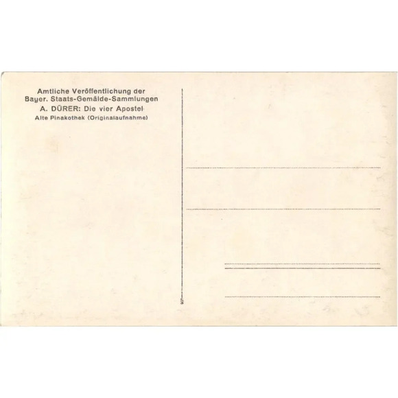 A. Dürer: Die Vier Apostel Alte Pinakothek Postcard - Picture 2 of 2